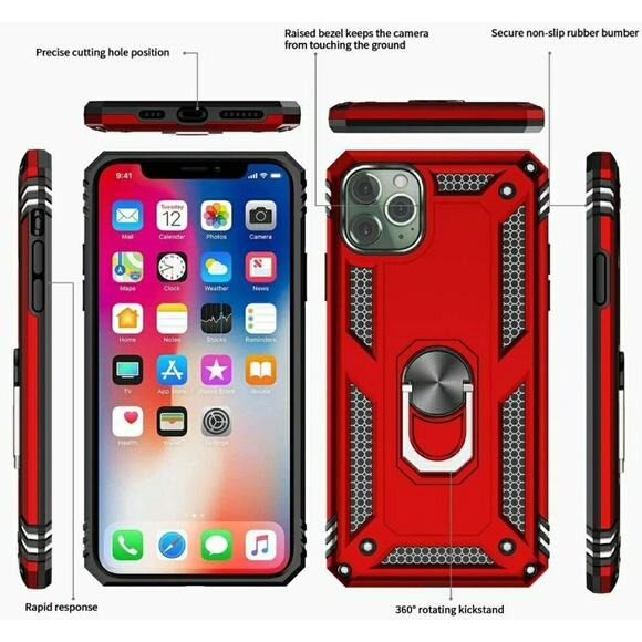 Military Grade Apple iPhone Pro Case w/ Screen Protector & Magnetic Kickstand - Picture 2 of 6